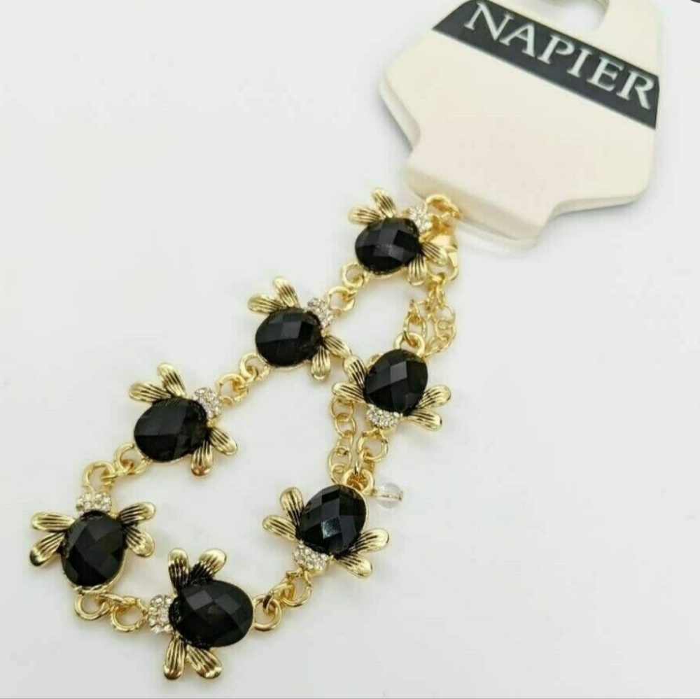 Napier Gold-tone Bee Themed Bracelet